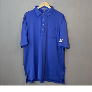 Peter Millar Men’s XL Blue Golf Polo Bridgestone Logo Performance Shirt